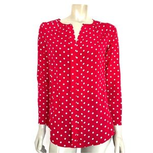 Red & white  Polkadot Blouse